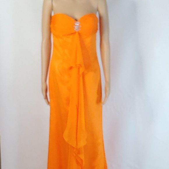 NWOT Gorgeous Tifanny Design Orange Party Gown - Picture 4 of 4